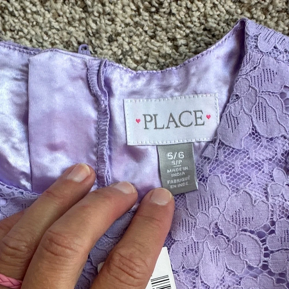 NWT Childrens Place Lavender Lace A line Sleeveless Dress size small 5/6